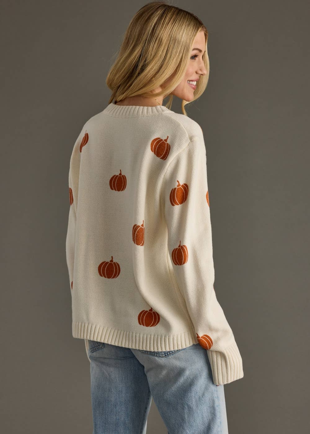 Cream Pumpkin Knit Sweater