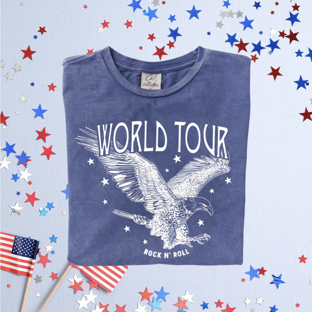 World Tour Mineral Washed Graphic Short Sleeve Shirt