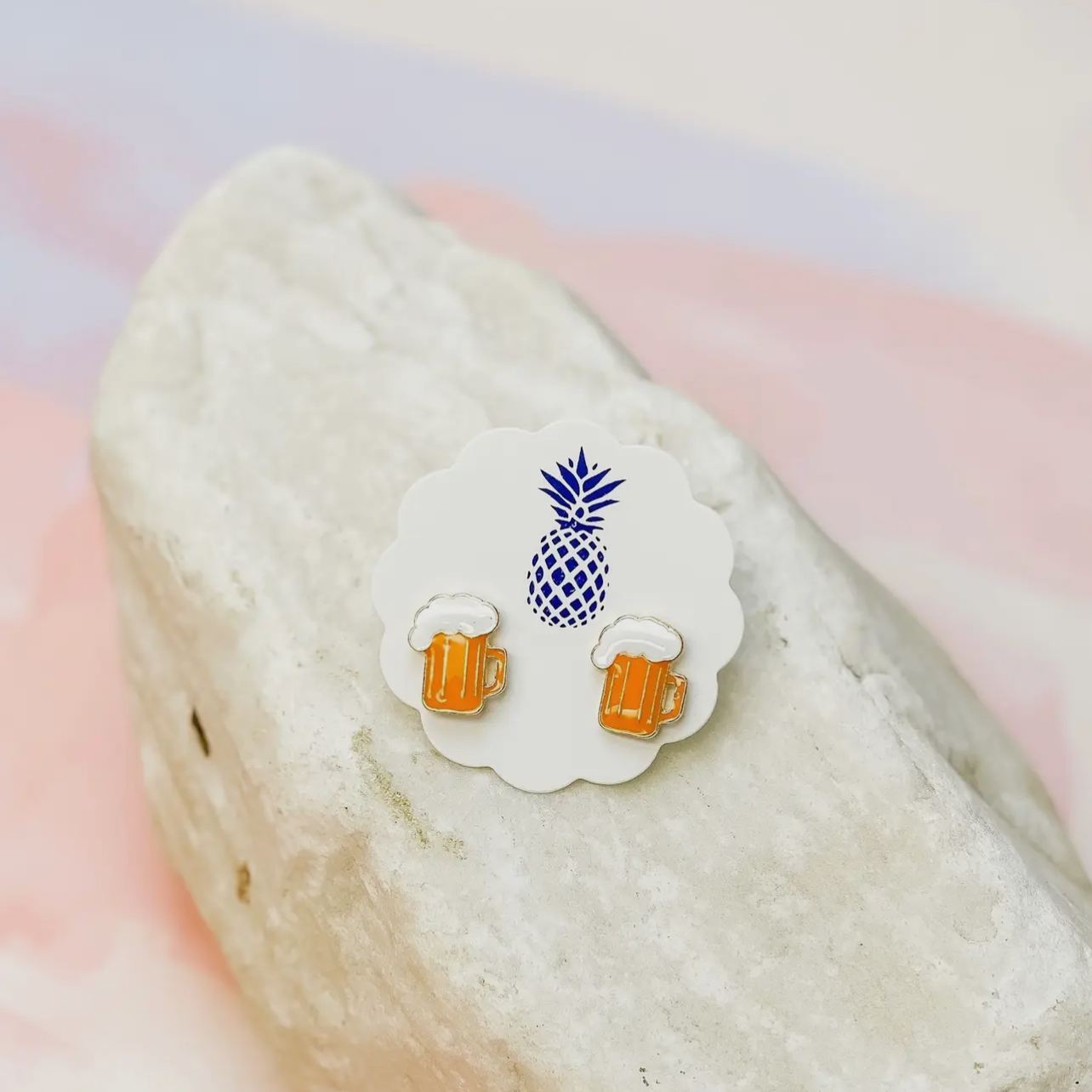 Beer Enamel Stud Earrings