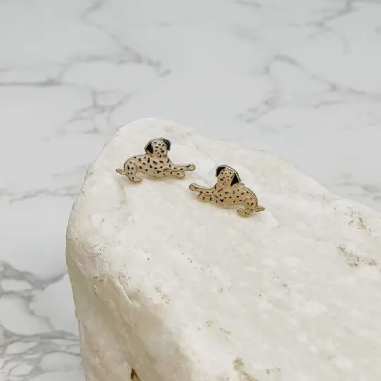 Dalmation Enamel Stud Earrings