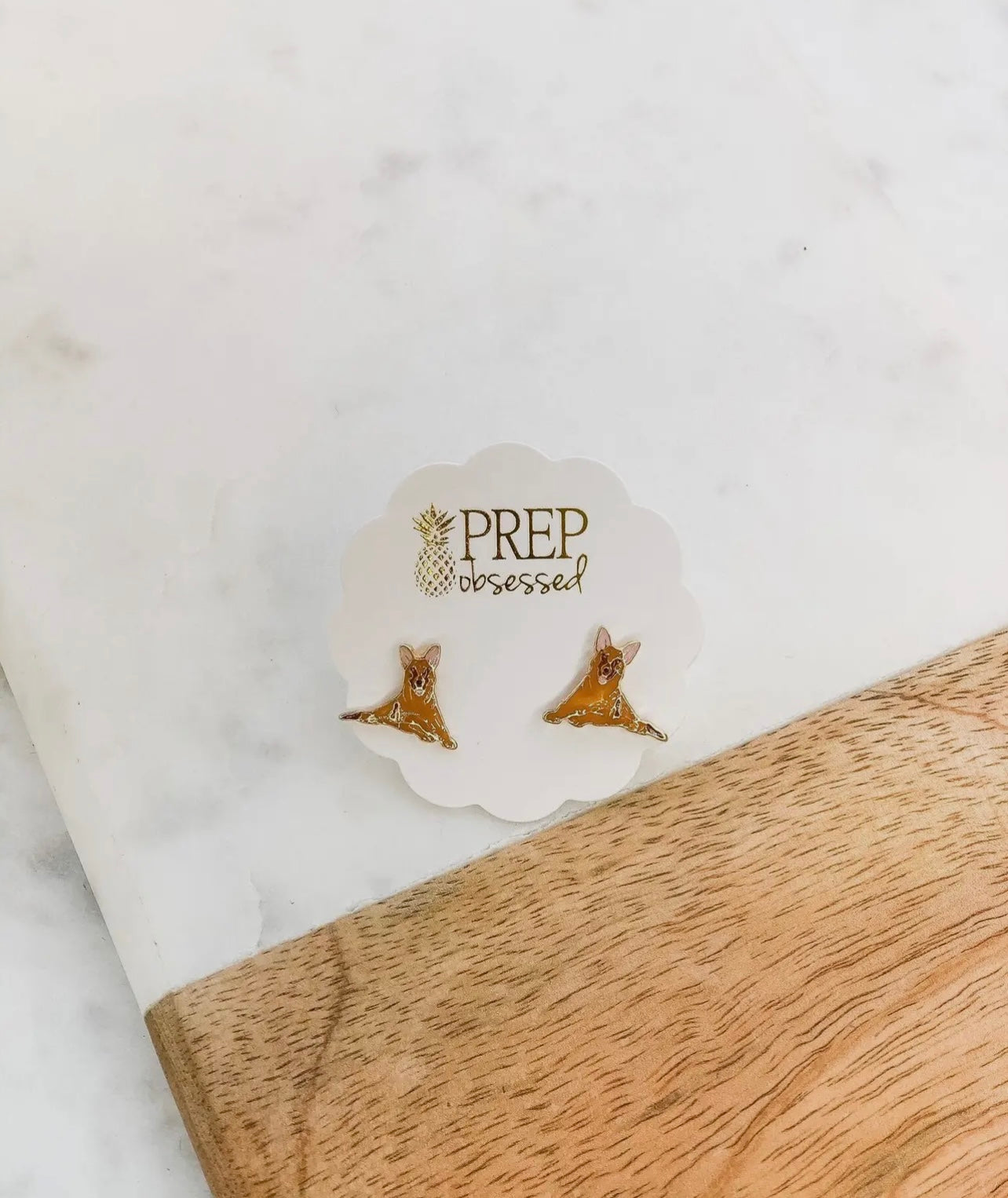 German Shephard Enamel Stud Earrings