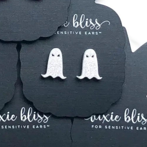 Silver Glitter Stud Ghosts