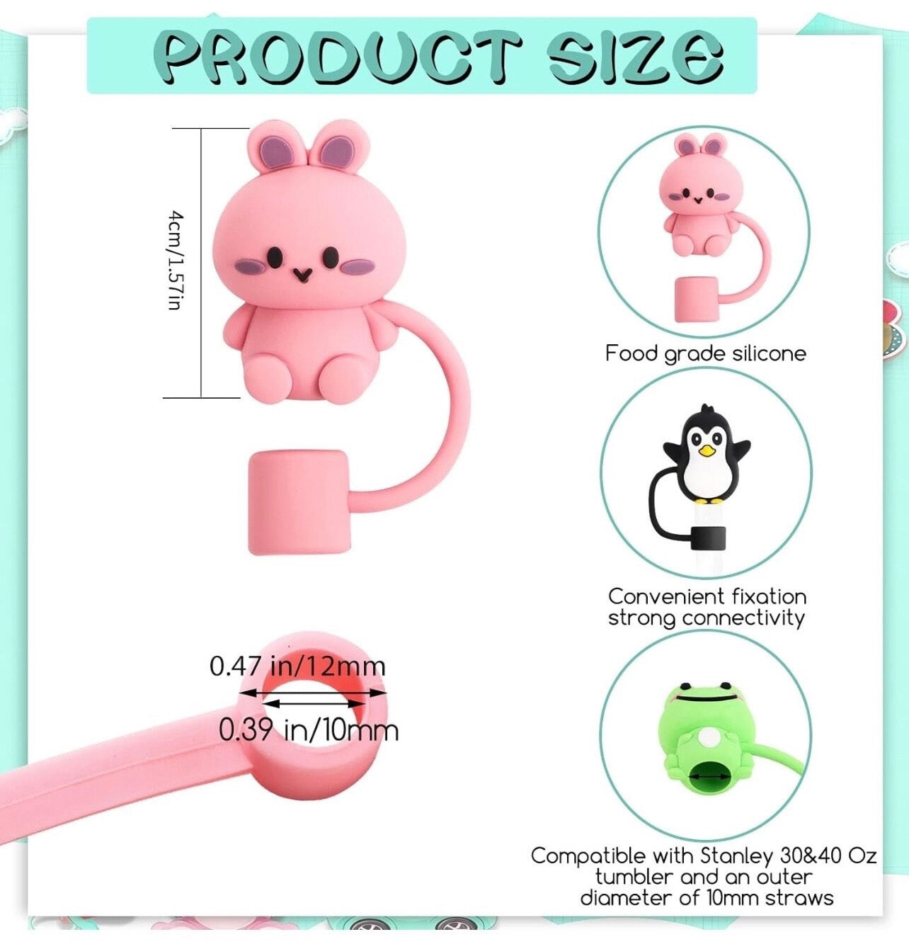 Animal Straw Toppers