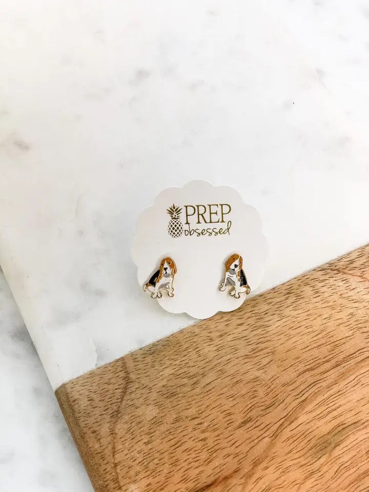 Hound Enamel Stud Earrings