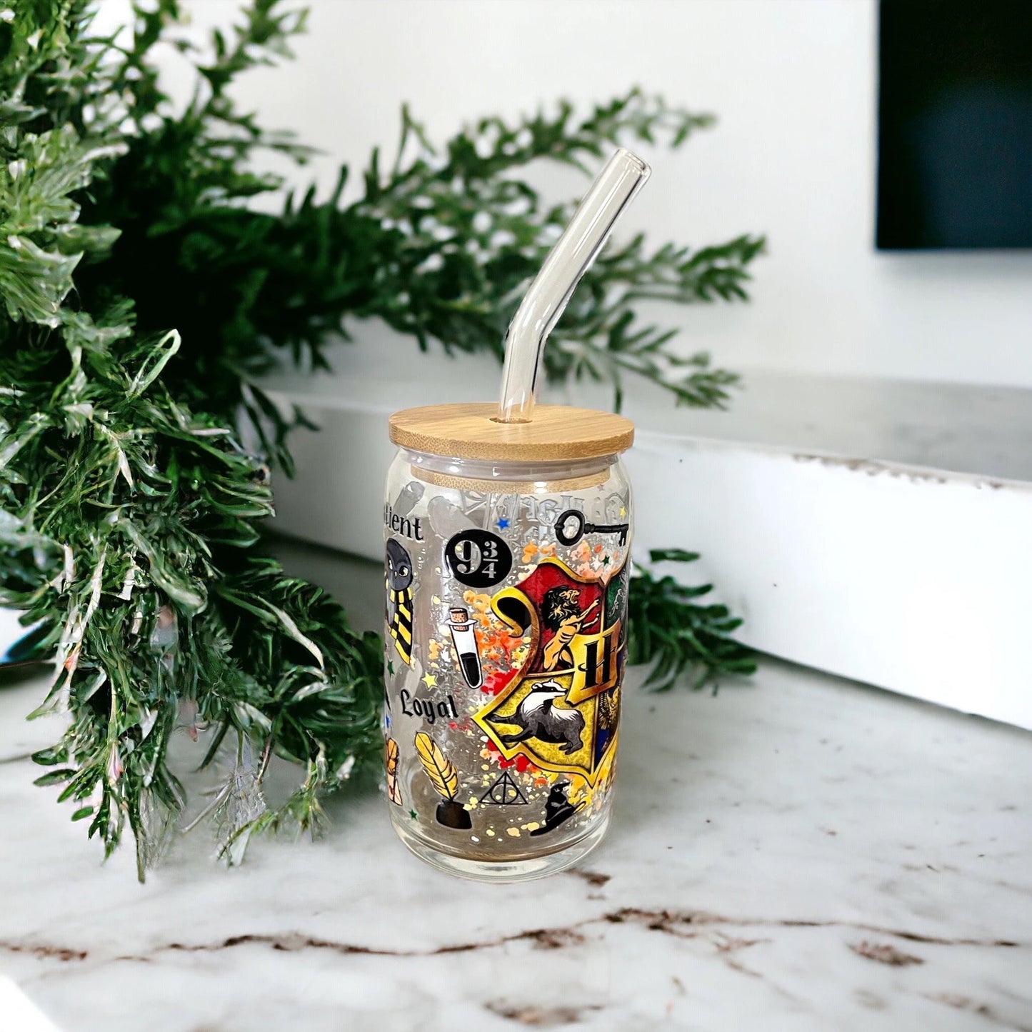 Harry Potter Crest Glass Cup