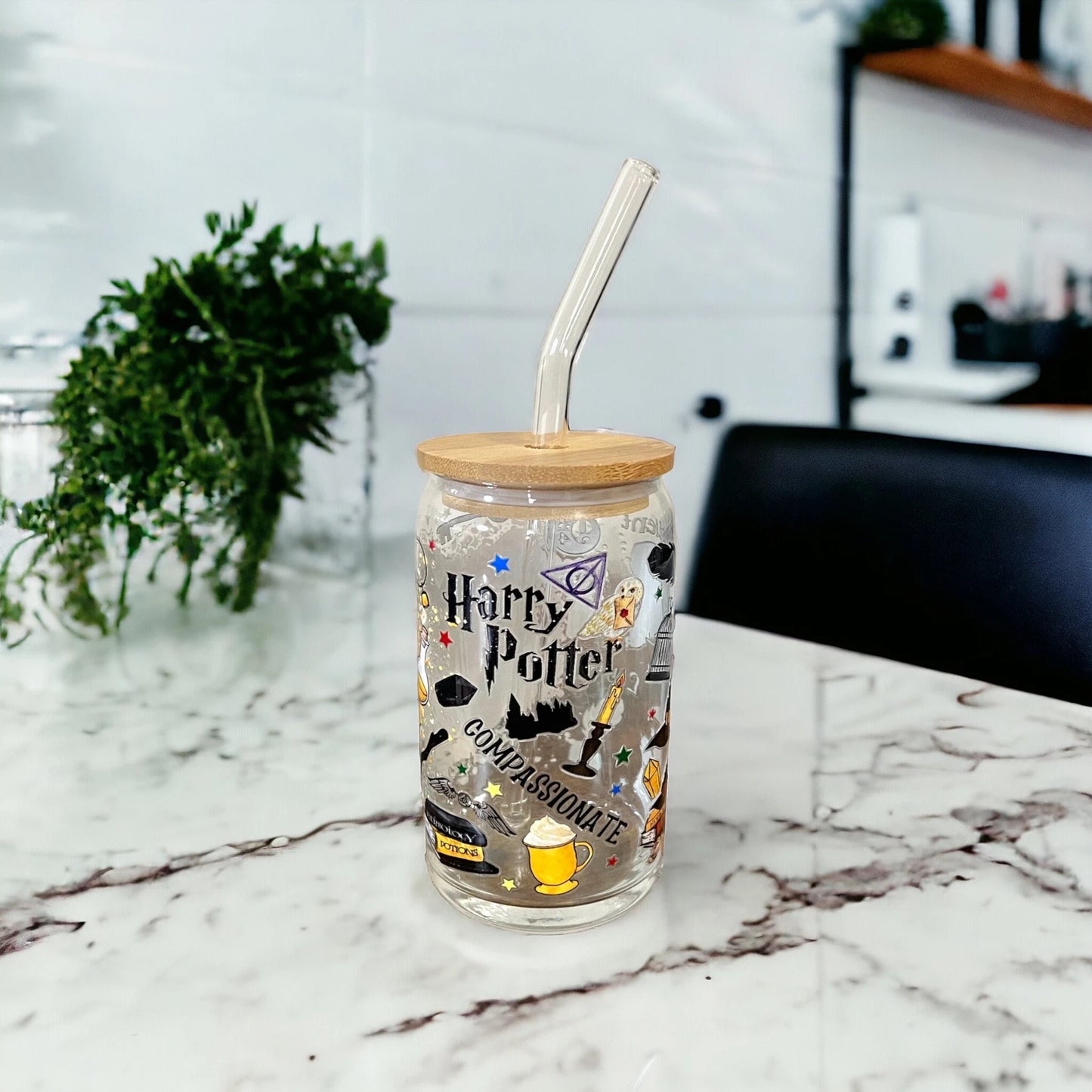 Harry Potter Crest Glass Cup
