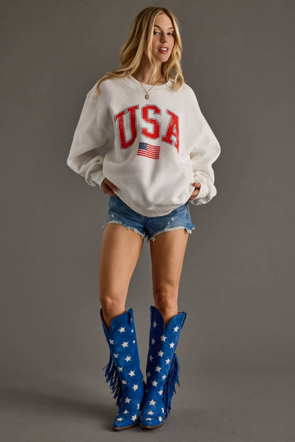 White USA Sweatshirt