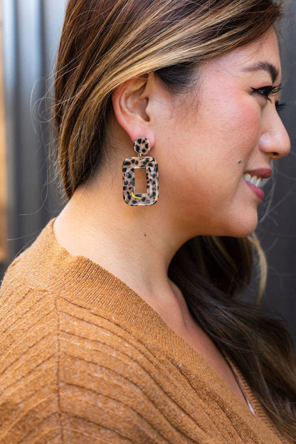 Margot Earrings - Cheetah Dangle Earrings