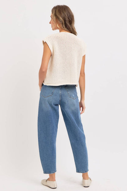 BUTTON CLOSURE  KNIT VEST TOP