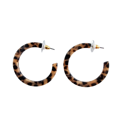 Camy Hoops - Cheetah Earrings