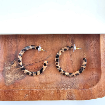 Camy Hoops - Cheetah Earrings