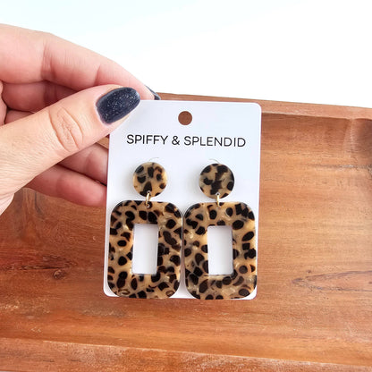 Margot Earrings - Cheetah Dangle Earrings