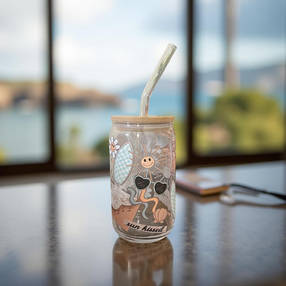 Beach Vibes Glass Cup