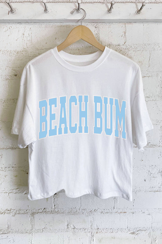 BEACH BUM PUFF GRAPHIC LONG CROP TOP