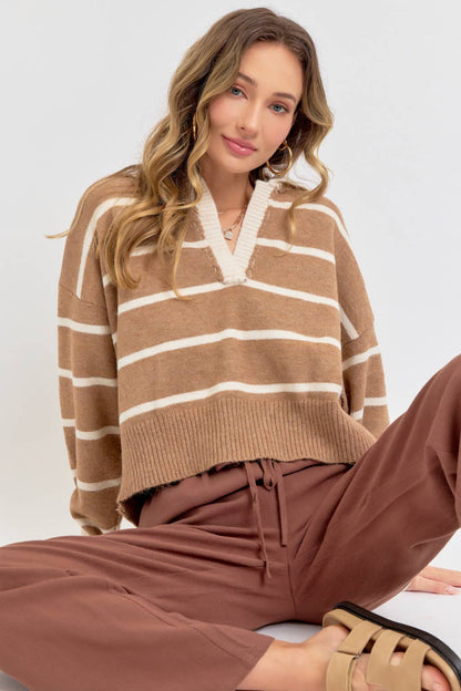 STRIPED EVERYDAY  KNIT SWEATER