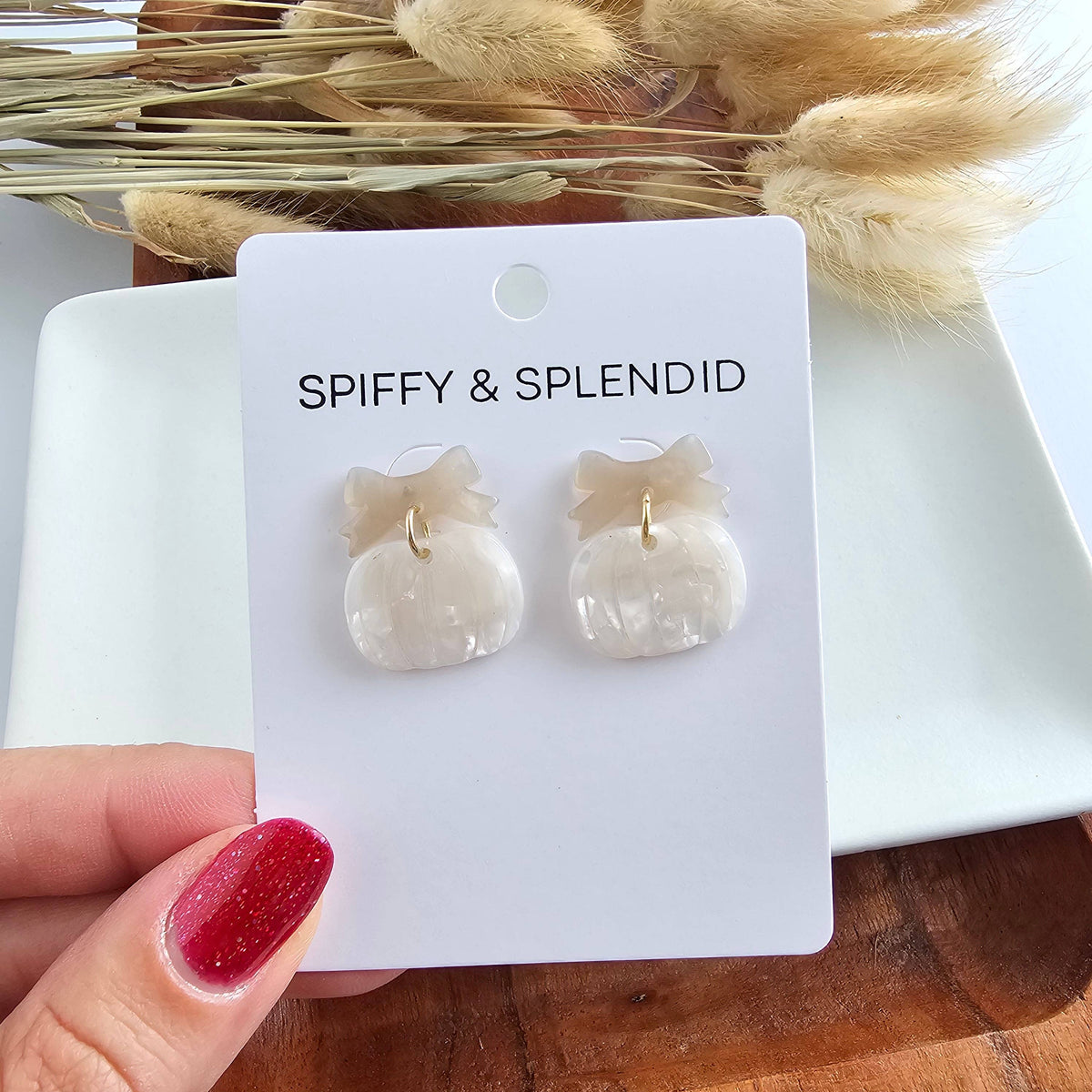 Bow Pumpkin Patch Earrings - Cashmere & Cream // Jewelry, Fall, Halloween