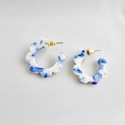 Flora Mini Hoops - Greek Goddess Blue