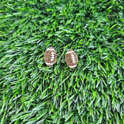 Glitter Football Studs // Game Day, Jewelry, Earrings