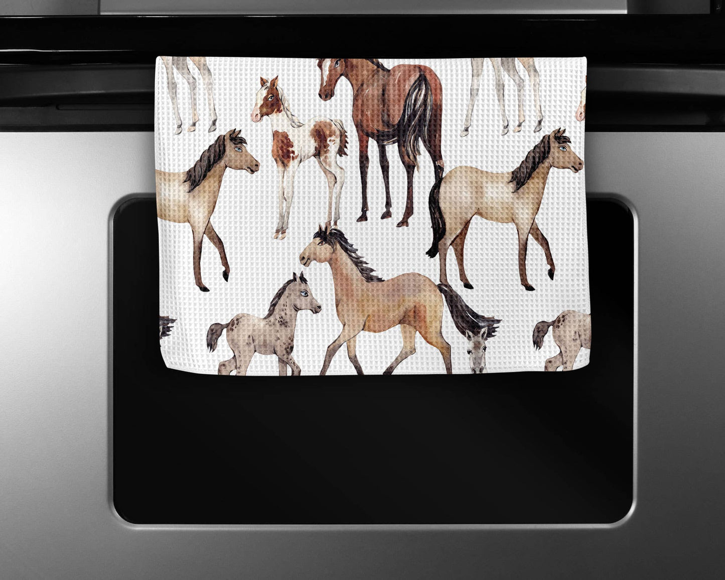 Horse Pony Equestrian Tack Kitchen Towel Waffle Gifts Farm