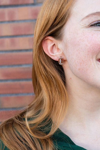 Glitter Football Studs // Game Day, Jewelry, Earrings