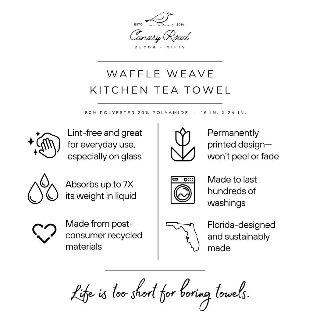 Floral Spring Garden Chicken Farm Kitchen Towel Strawberry