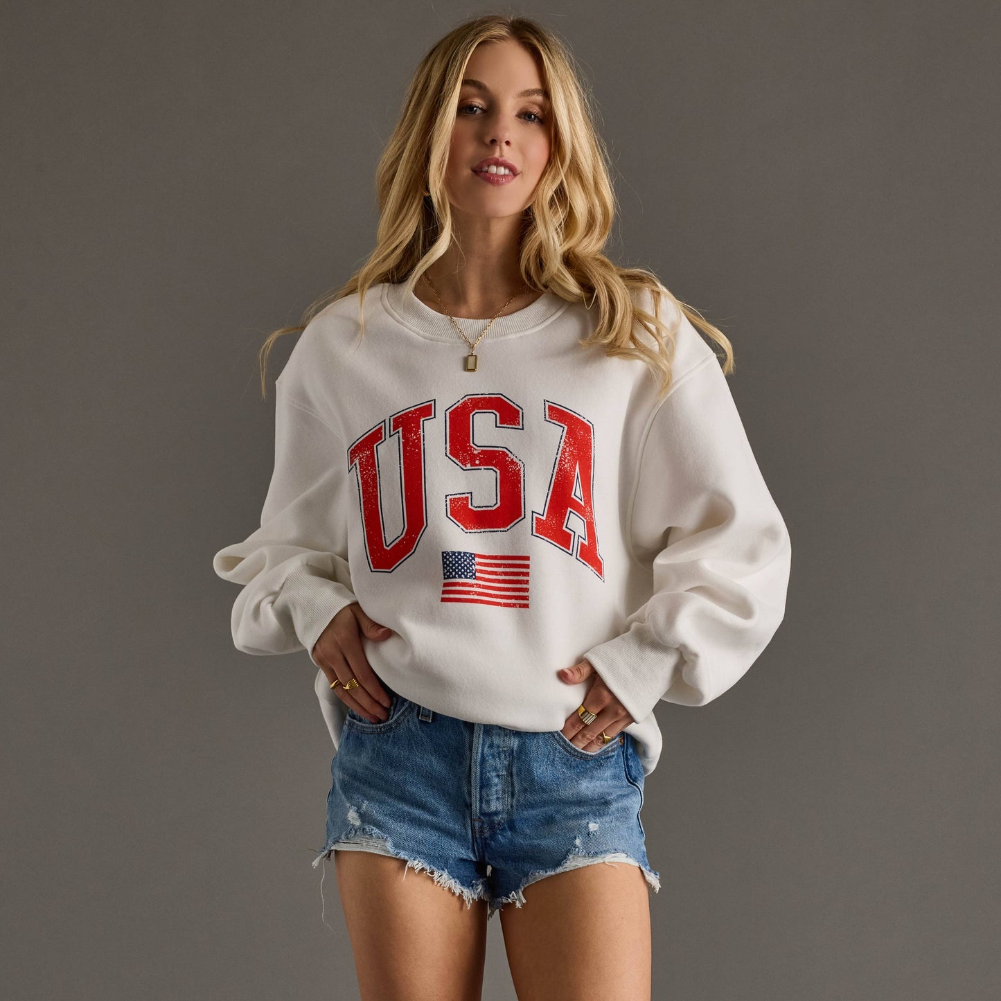 White USA Sweatshirt