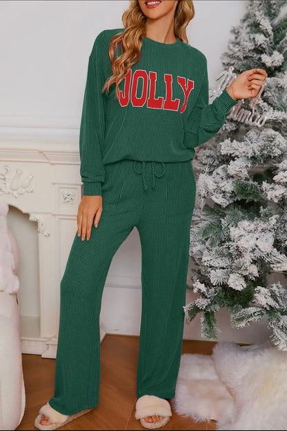 Jolly Green Corded Christmas Loungewear set
