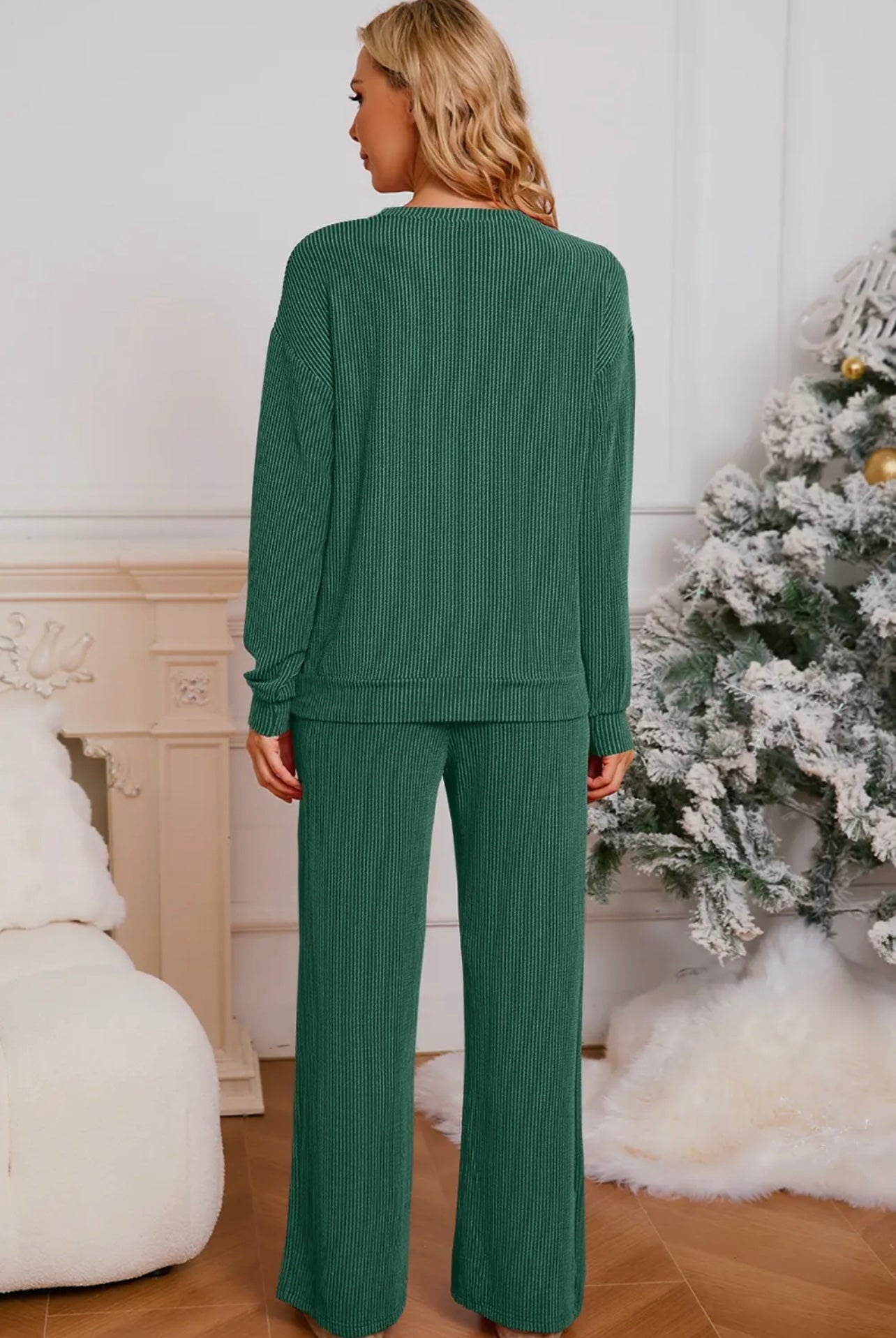 Jolly Green Corded Christmas Loungewear set