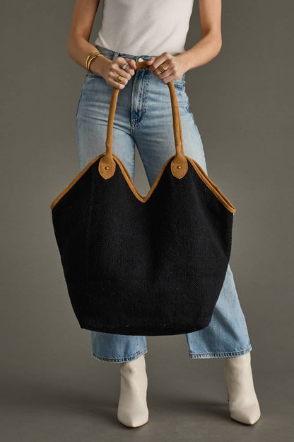 Black & Cream Diamond Pattern Tote