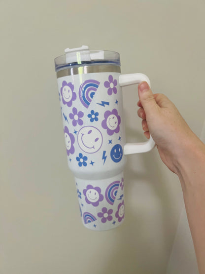 Purple Flower Boho Tumbler