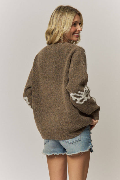 COZY BUTTERFLY PATTERNED KNIT SWEATER