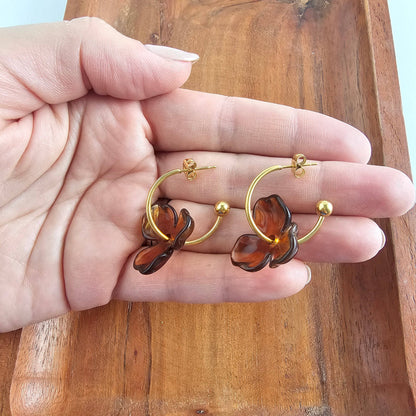 Magnolia Hoops - Amber // Jewelry, Earrings, Fall