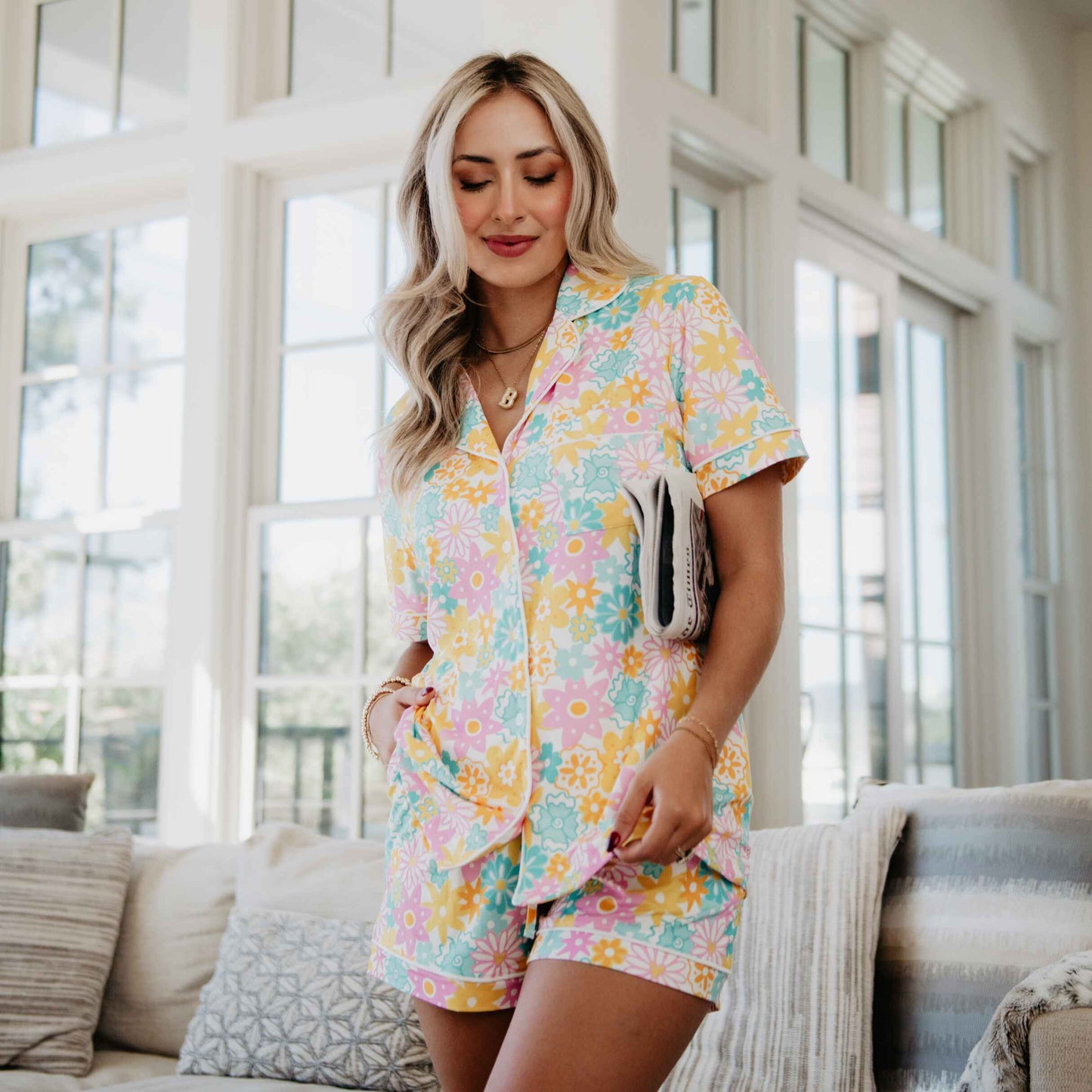 Spring Flowers Wholesale Pajama Sets