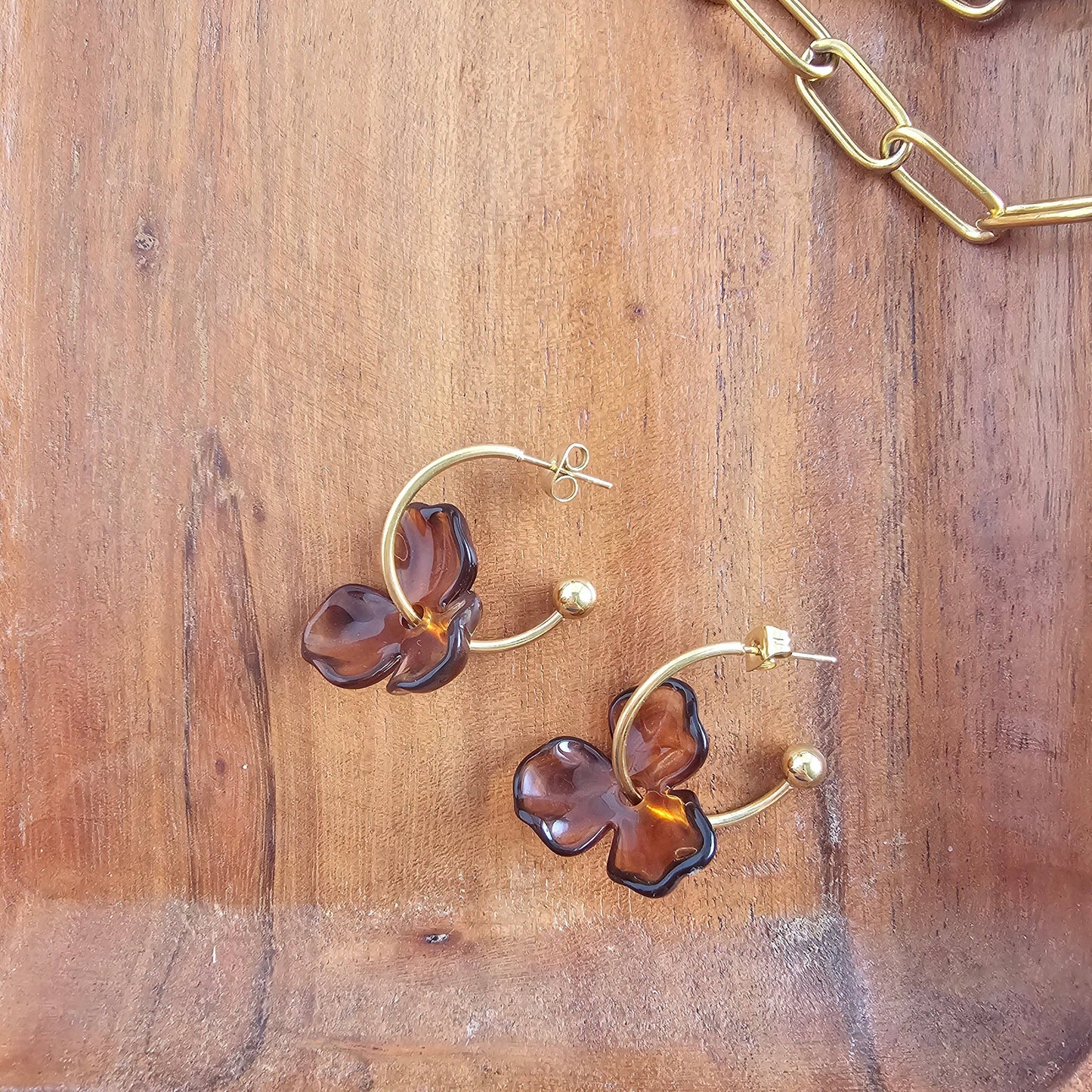 Magnolia Hoops - Amber // Jewelry, Earrings, Fall