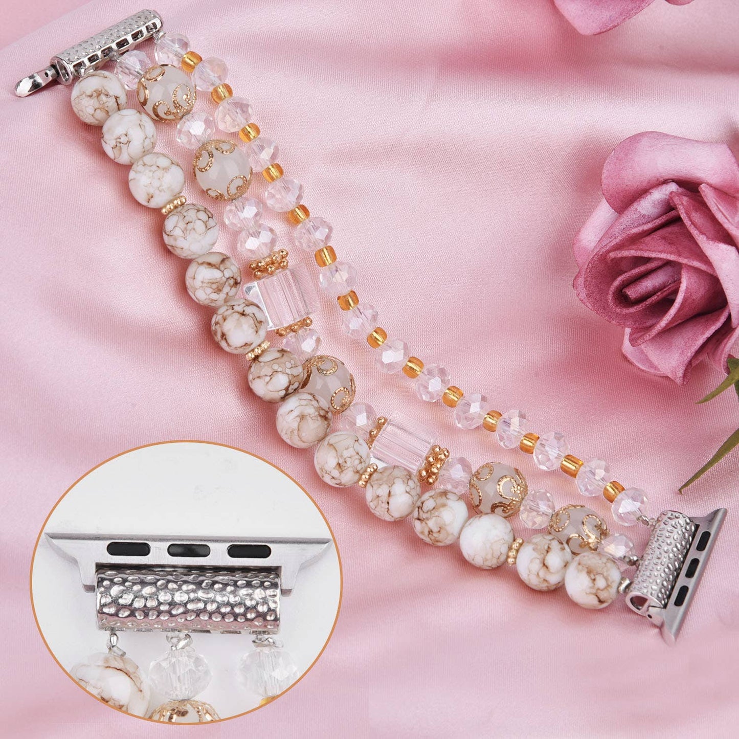 Beaded Crystal Apple Watch Bracelet