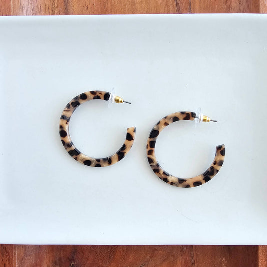Camy Hoops - Cheetah Earrings