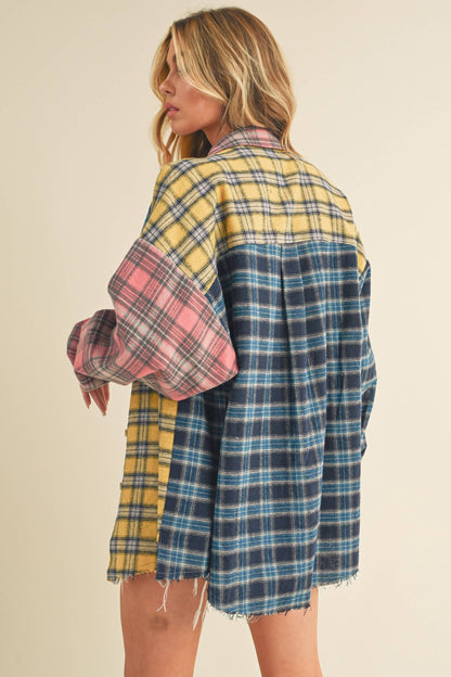 Multi Color Plaid Flannel Shirt