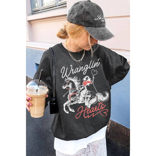 WRANGLIN HEARTS MINERAL GRAPHIC SWEATSHIRTS