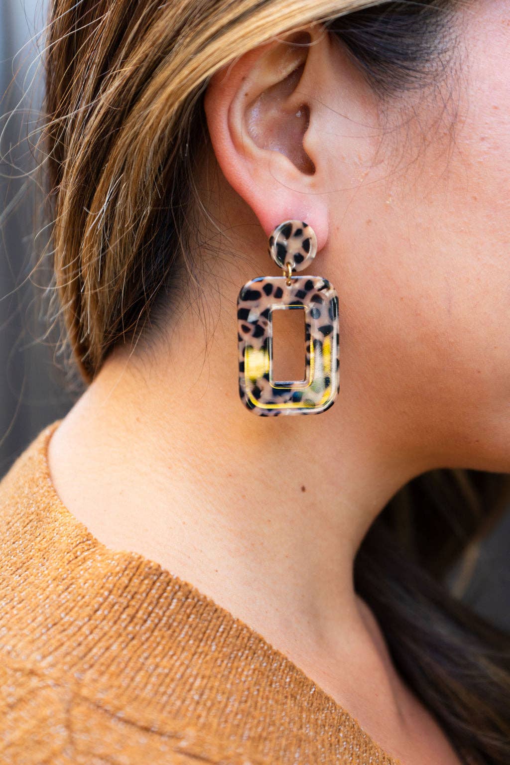 Margot Earrings - Cheetah Dangle Earrings
