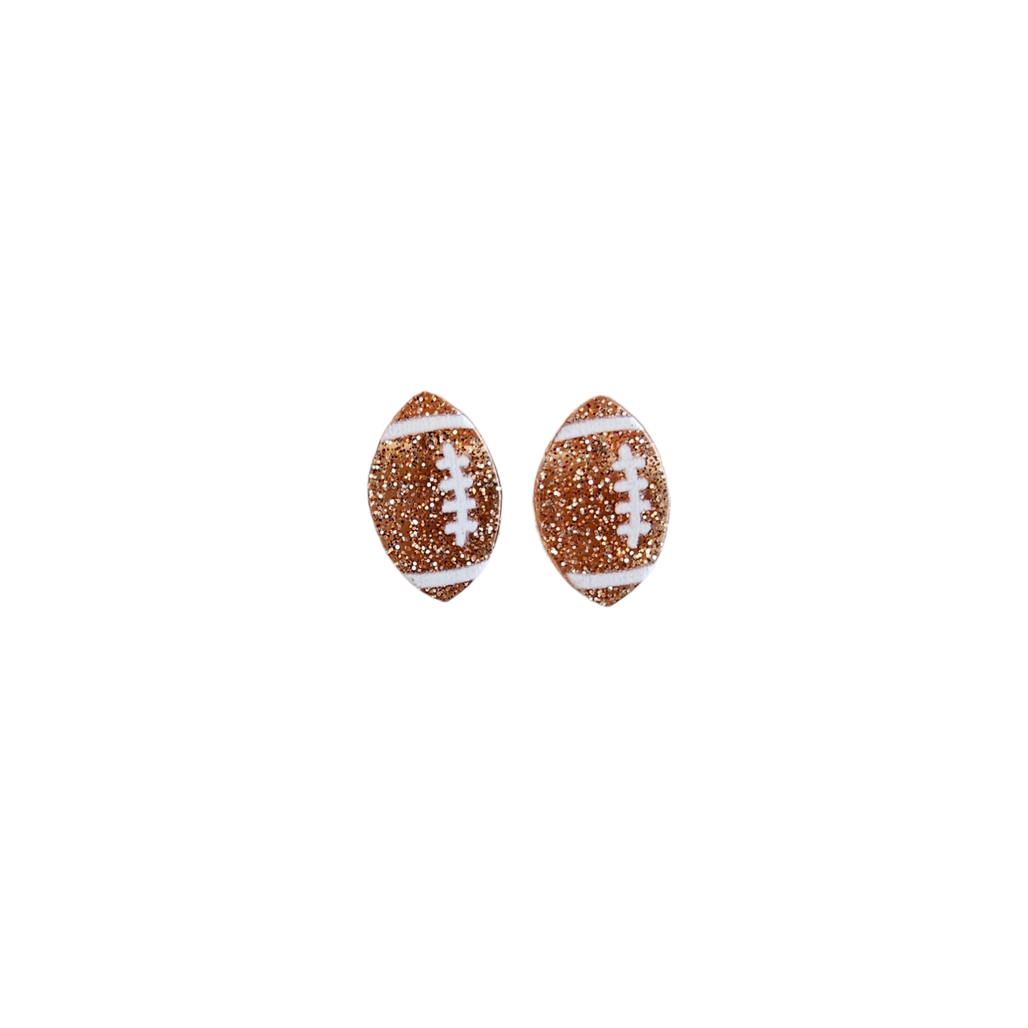 Glitter Football Studs // Game Day, Jewelry, Earrings