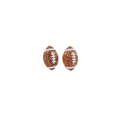Glitter Football Studs // Game Day, Jewelry, Earrings