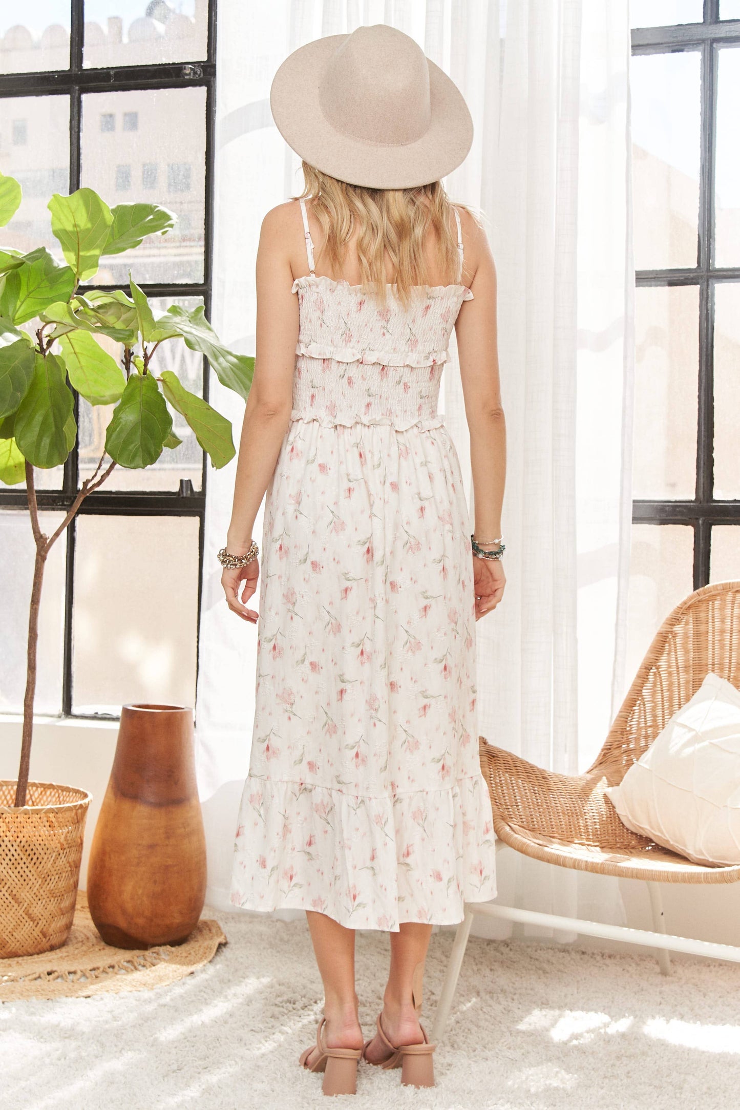 BOHO MIDI CASUAL FLORAL DRESS