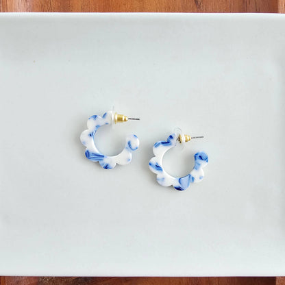 Flora Mini Hoops - Greek Goddess Blue