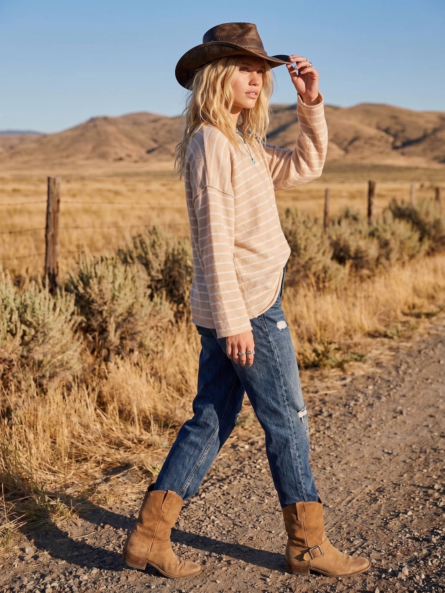 Oversized Lightweight Striped Sweater