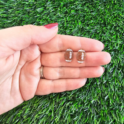 Glitter Football Studs // Game Day, Jewelry, Earrings