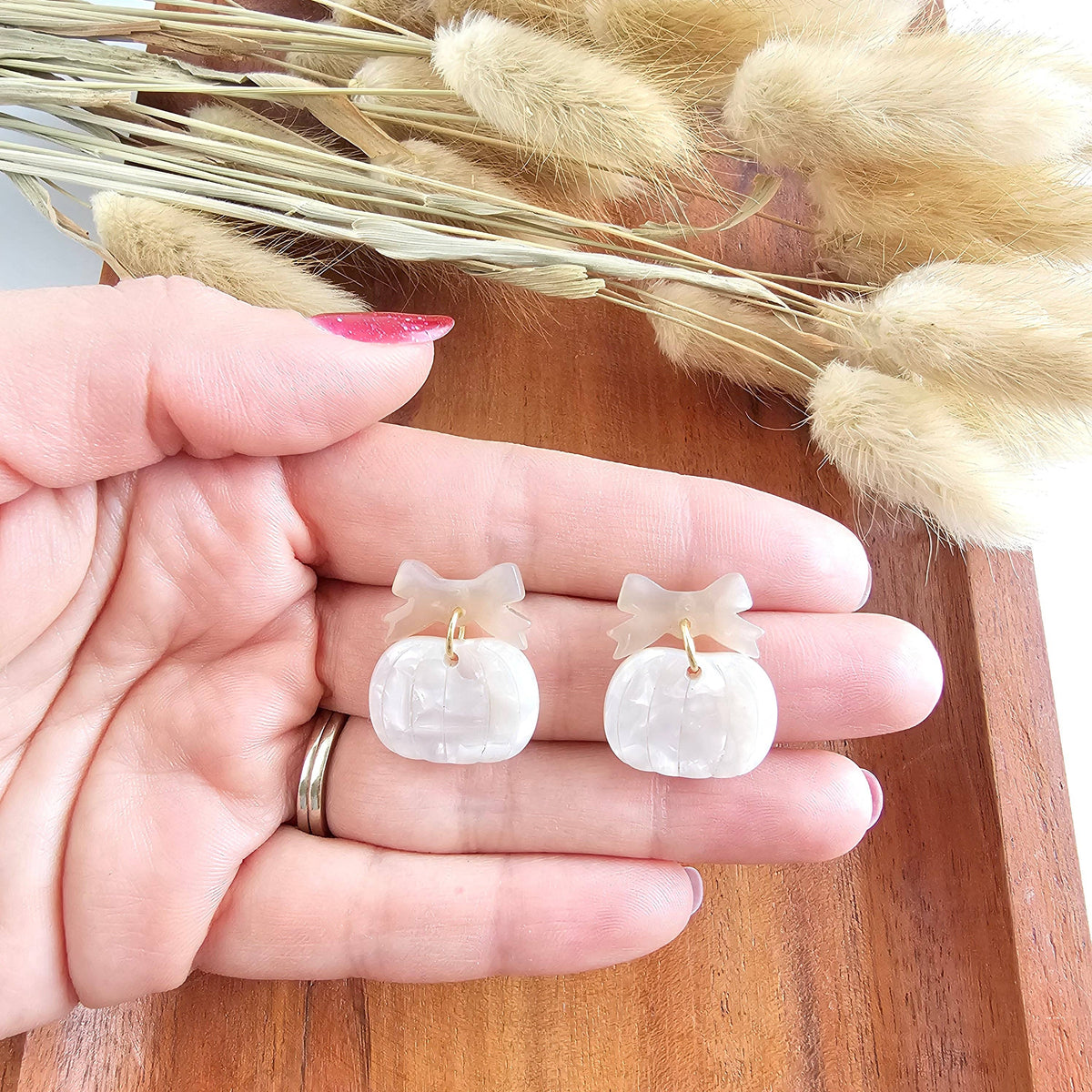 Bow Pumpkin Patch Earrings - Cashmere & Cream // Jewelry, Fall, Halloween