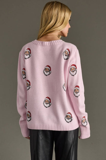 Pink Santa Knit Sweater