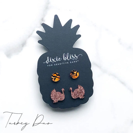 Turkey Thanksgiving Stud Earrings
