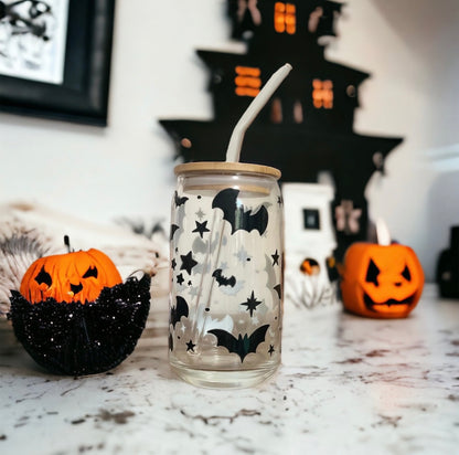 Halloween Bat Glass Cup