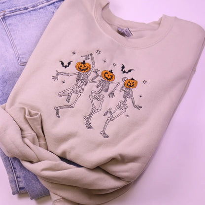 Dancing Skeleton Heads Halloween Sweatshirt